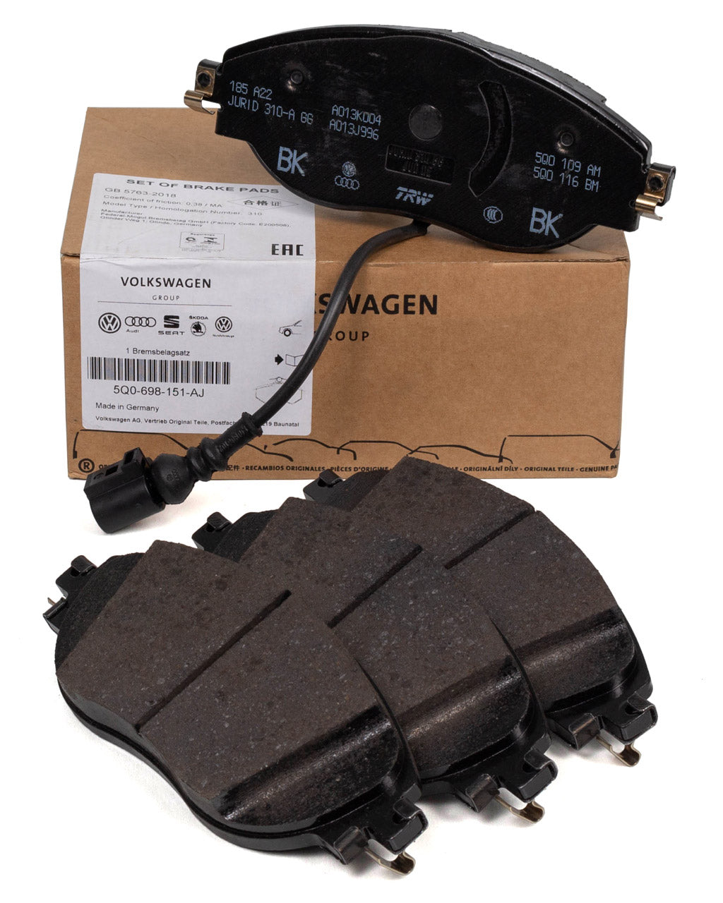 Brake Lining for 2015+ Volkswagen MQB (5Q0 698 151 S)