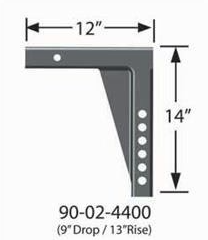Equalizer Hitch Shank 9" Drop for Various RVs (90-02-4400)