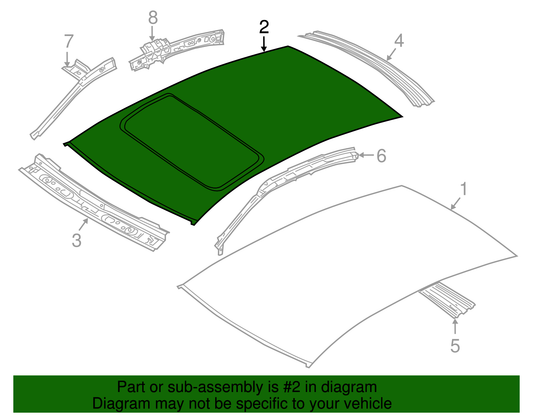 Volkswagen OEM 2012-2019 Passat Roof Panel 561 817 101