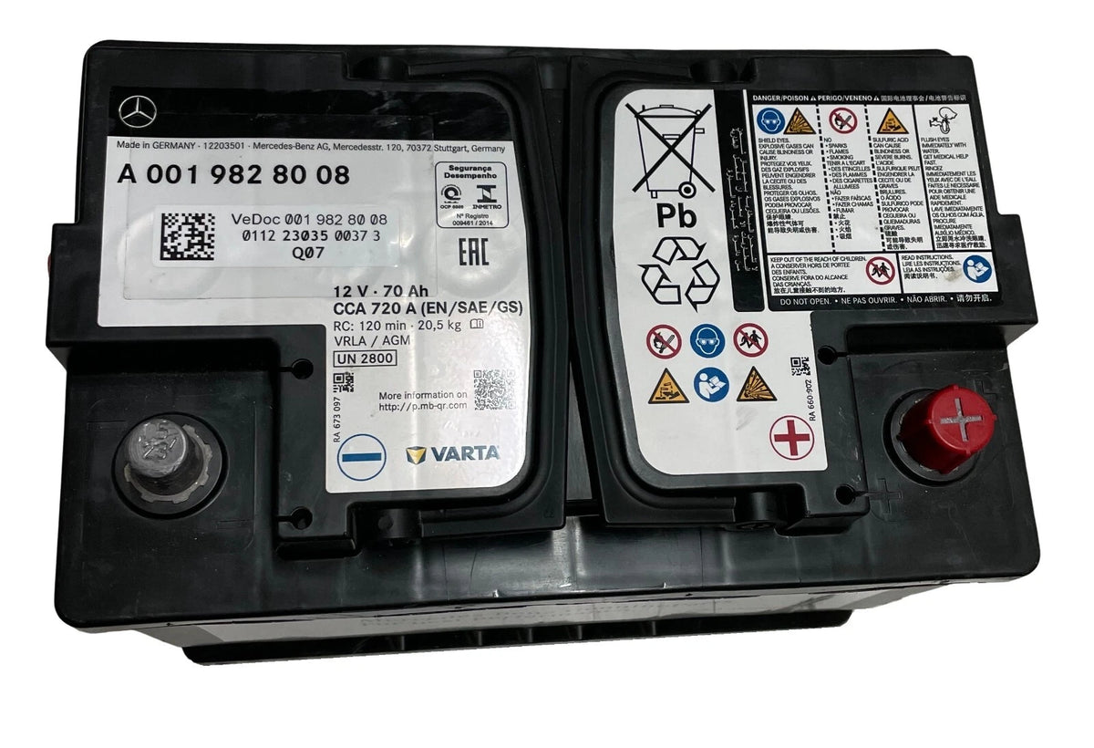 12V, 70AH, MAX 760AMPS Mercedes Engine Battery (A0019828008)